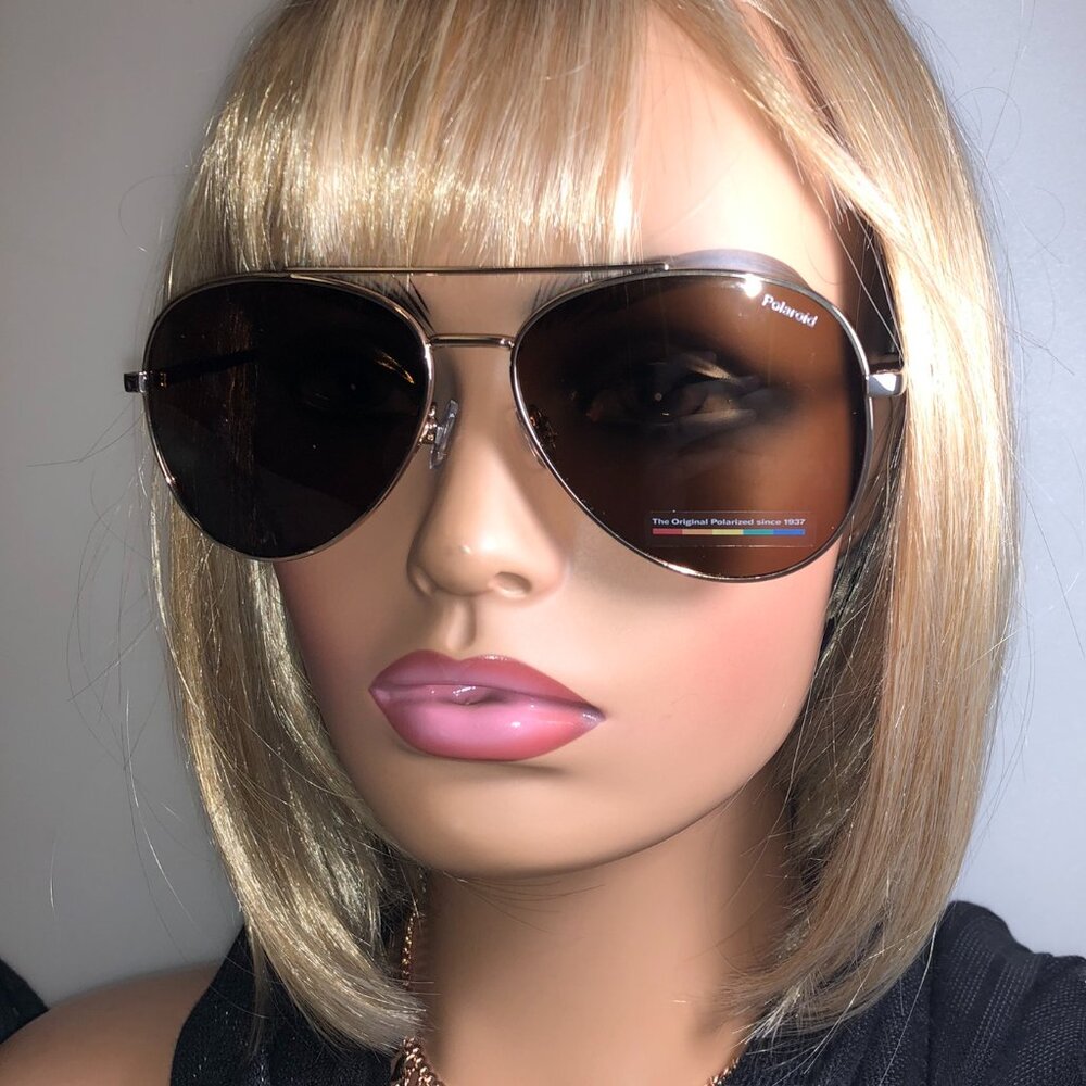 Polaroid Gold & Tortoiseshell Polarized Aviator Sunglasses